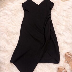 Chocolate Asymmetrical Black Dress